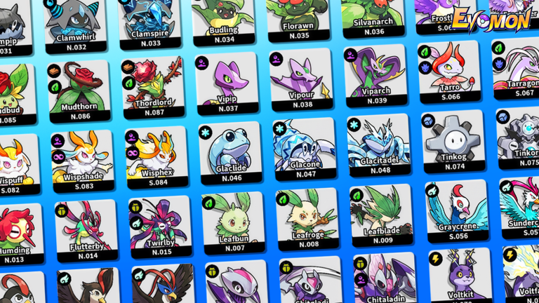 Evomon dex grid preview